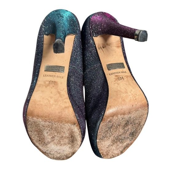 Badgley Mischka | Humbie IV Womens Peep-Toe | Iridescent Grey/Plum Color | Sz 6 - Picture 5 of 5